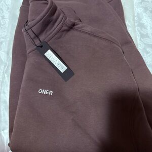 Umber brown 1/4 zip foundations sweatshirt